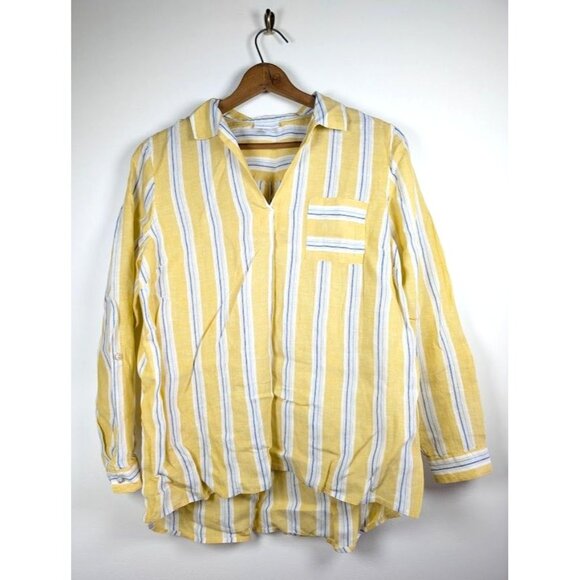 J jill Love Linen Top Size Large Costal Beach Lagenlook Tunic Summer Lightweight - Picture 1 of 7